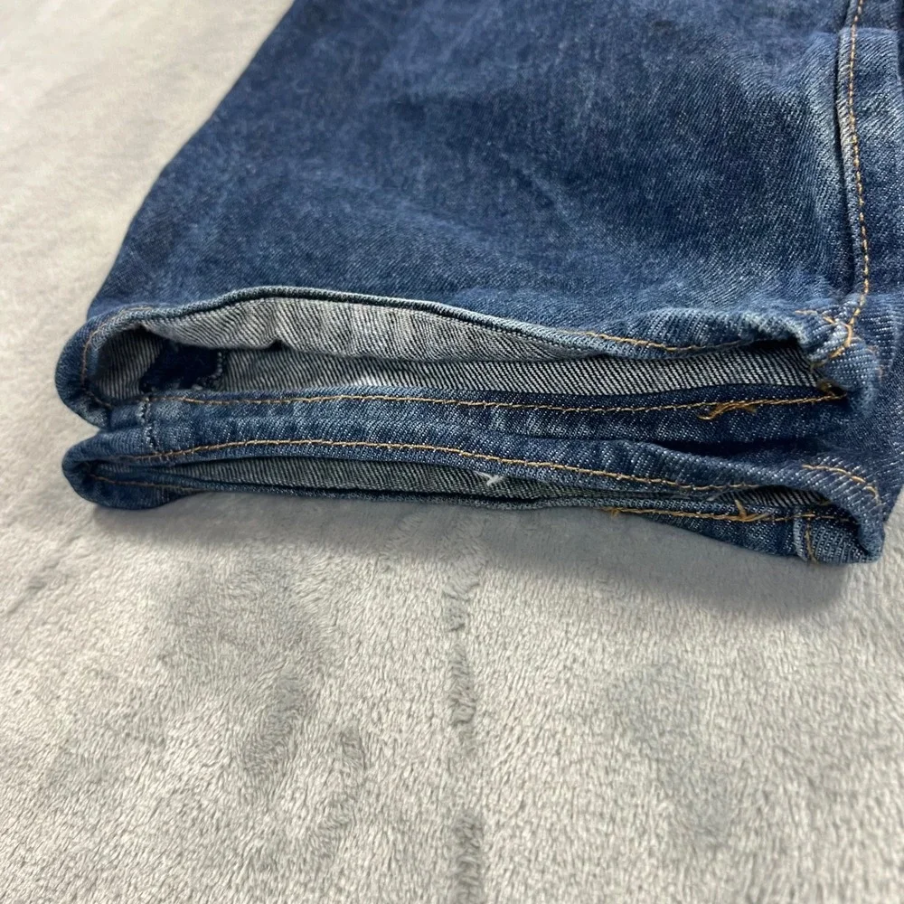 LEVI'S 501 Original Fit Jeans Mens 42x32 Dark Indigo Blue Button Fly Classic